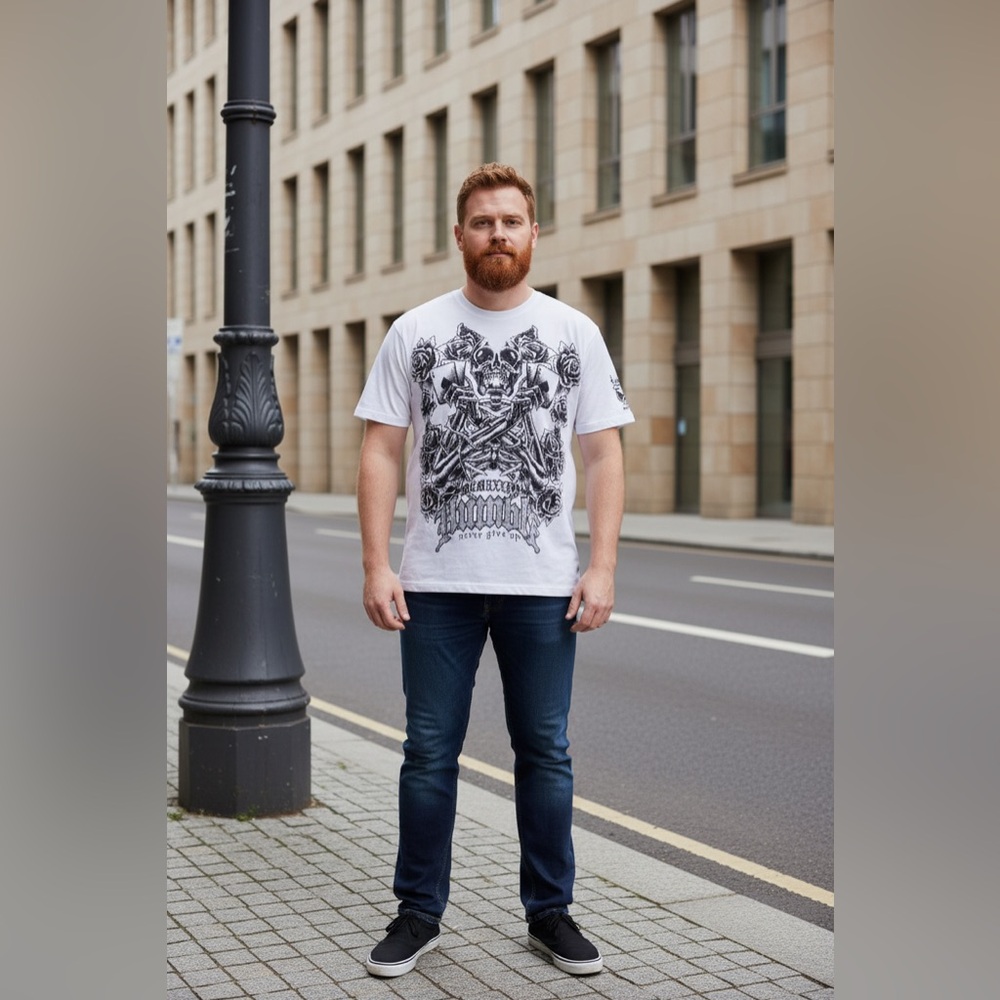 Urban Style White Graphic Tee for Men NWOT